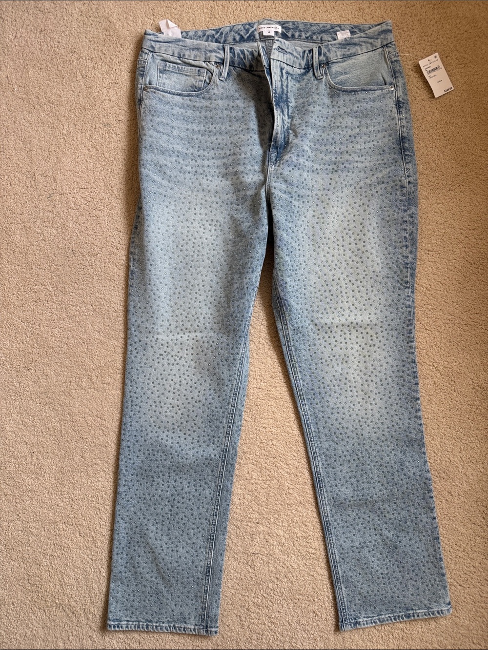 Good American crystal Light Blue denim jeans